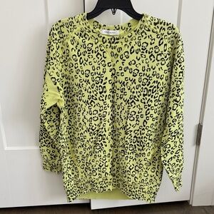 Pierre Balmain Lime and Black Leopard Sweatshirt